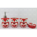 Owl Shaped Ceramic Bathroom Set 4 Pieces